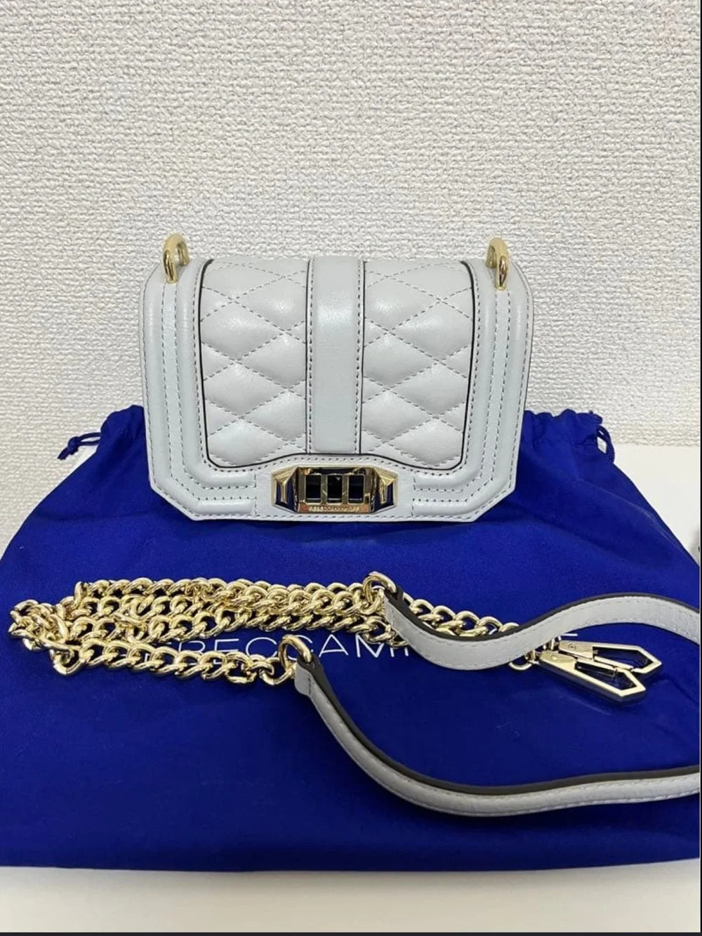Rare Rebecca Minkoff Quilted Crossbody in Off White with Gold Hardware